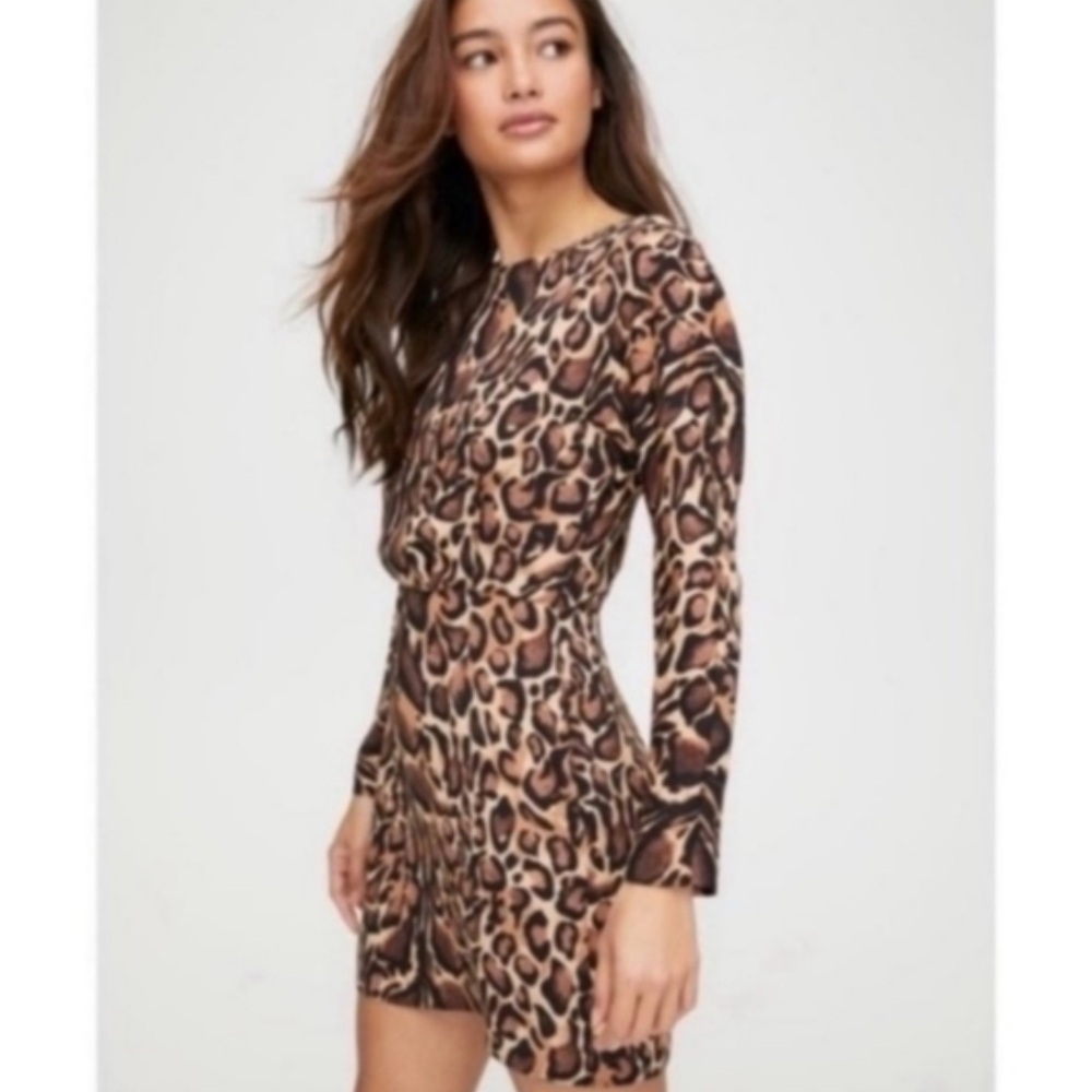 Babaton Aritzia Samson Animal Print Dress Cheetah Leopard Size 4‎